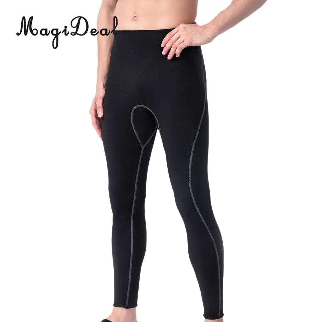 Mens 3mm Black Neoprene Wetsuit Pants Scuba Diving Snorkeling Surfing Swimming Warm Trousers Leggings TightsFull Bodys Size S-XL