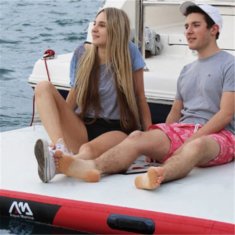 AQUA MARINA ISLAND Floating Plate Surf Floating Board Inflation Surfing Fishing Platform Work Platform 250*160*15cm