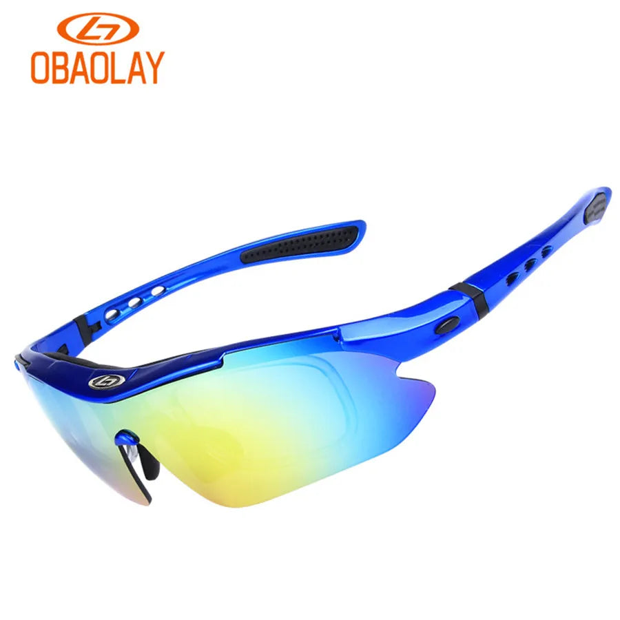 OBAOLAY Óculos de sol polarizados UV400 para ciclismo, óculos de proteção para bicicleta, esportes ao ar livre, pesca, 5 lentes