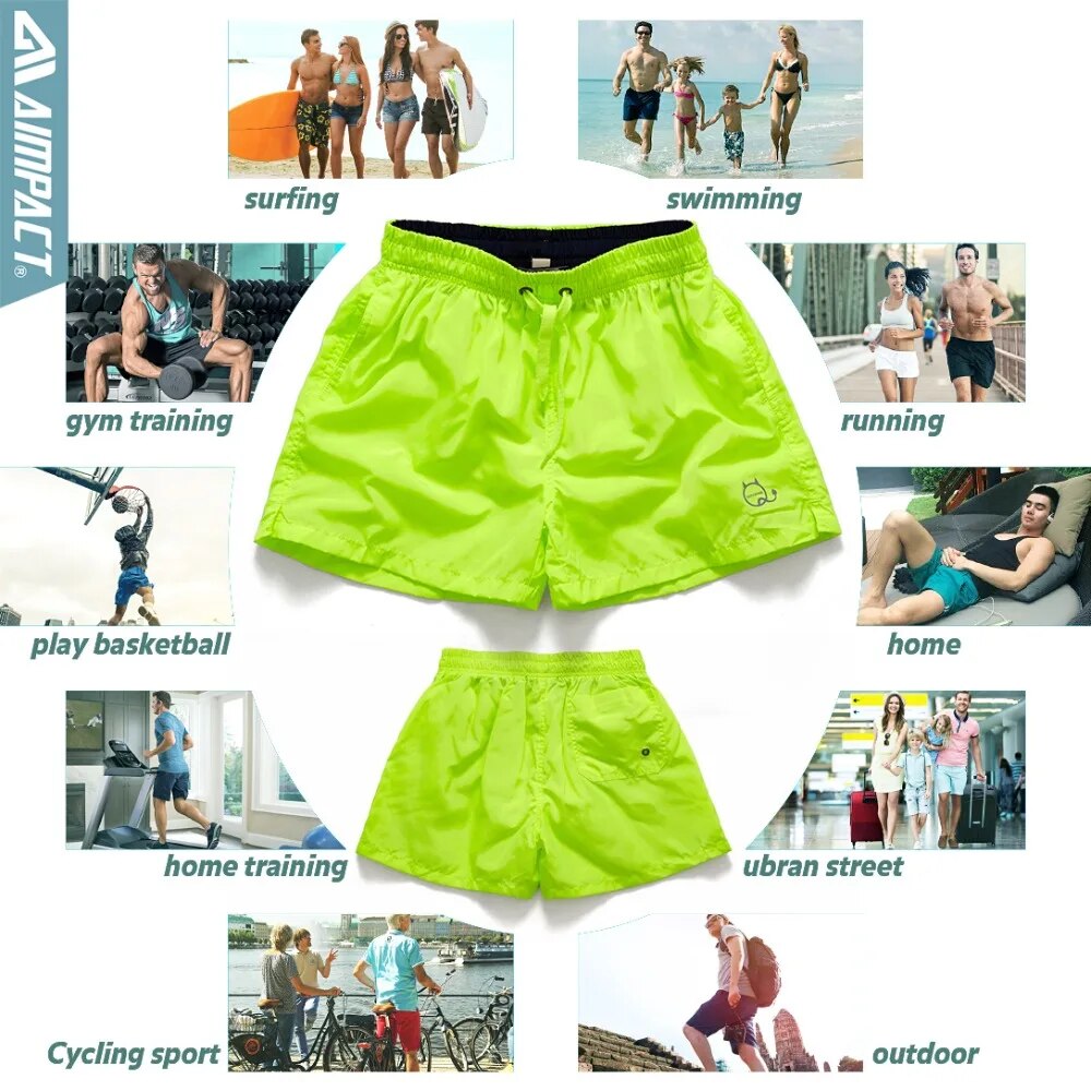 Aimpact Quick Dry Men's Board Shorts Fashion Sea Short Maillot De Bain Beach Bermuda Sexy Solid Man Hybrid Short Male Short SD01