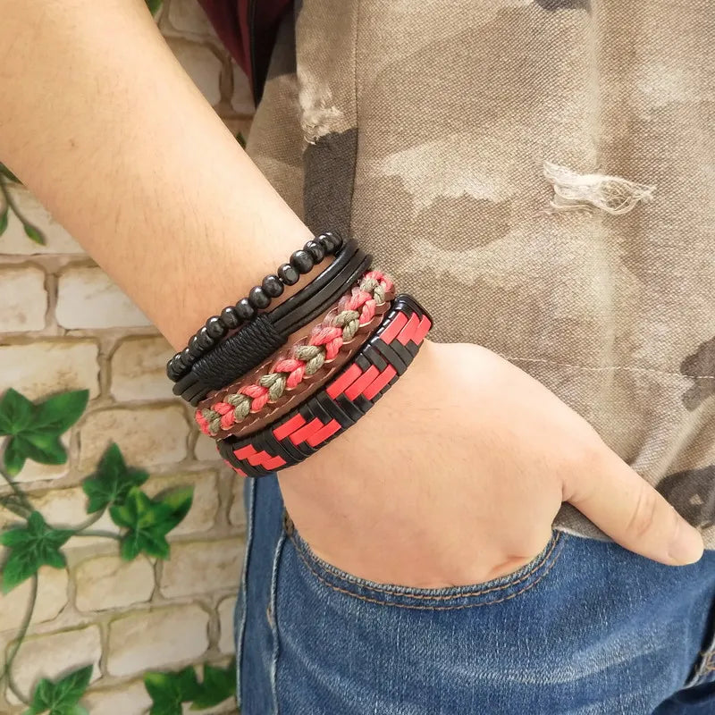 High Quality Leather Bracelets Men Charm Nautical Survival Rope Chain Bracelet Wrap Sport Bracelet 29 Styles Are Available.