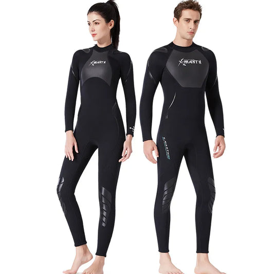 Terno de mergulho masculino 3mm scr neoprene snorkeling roupas de surf feminino grosso quente inverno maiô manga longa corpo inteiro pele de mergulho