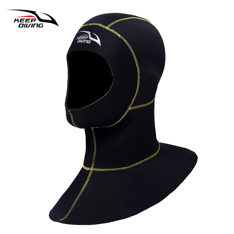 KEEP DIVING 3mm Neoprene Scuba Diving Hood With Shoulder Snorkeling Equipment Hat Cap Winter Swim Warm Wetsuit Spearfishing