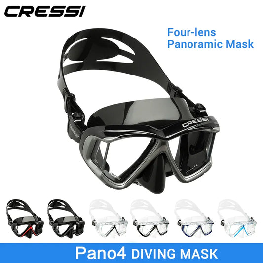 Cressi Scuba Diving Mask Swimming Snorkeling Underwater Professional Tempered Glass Lens Pano4