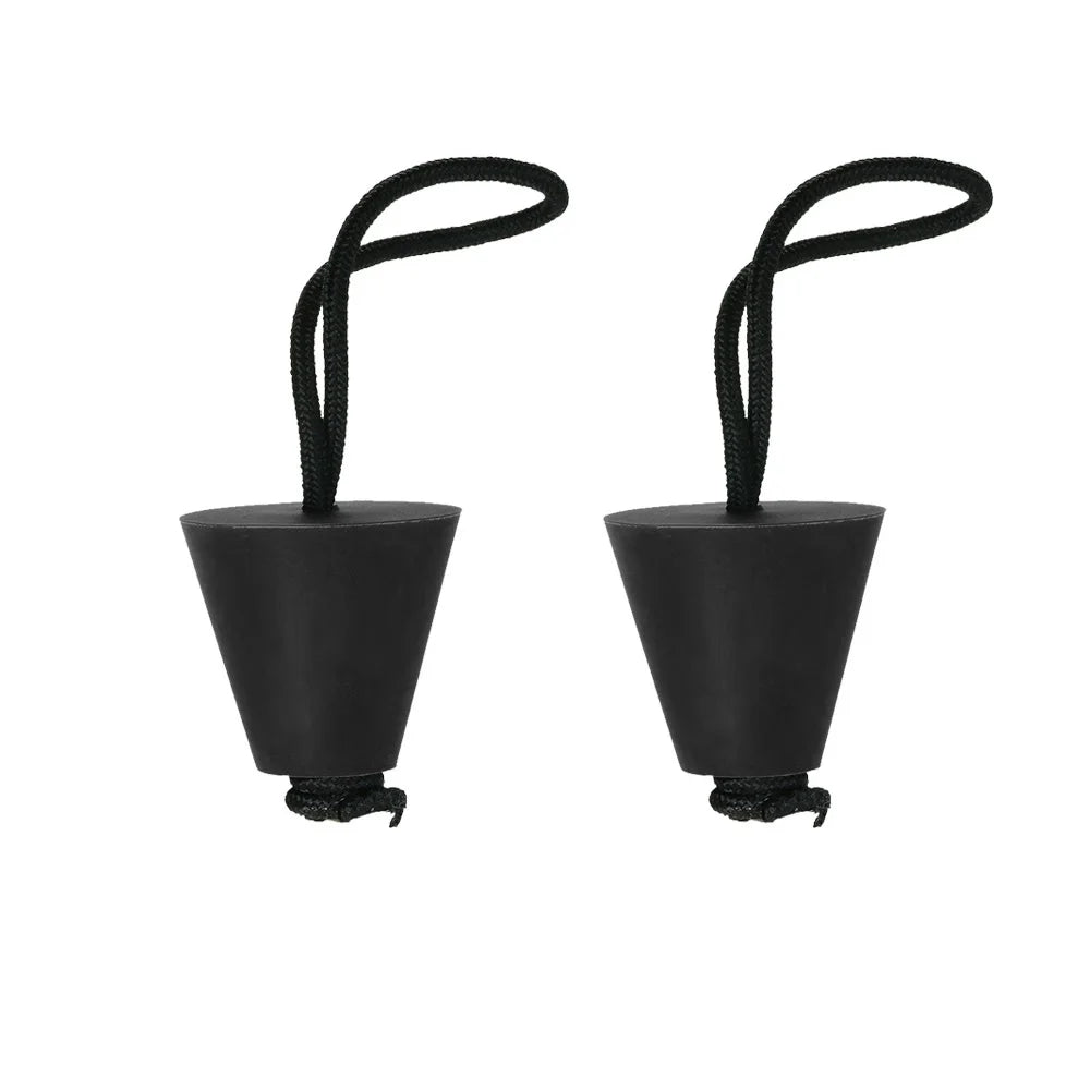 2PC kayak Canoe Marine Boat Dinghy scupper plug Drain Holes Stopper Kit with Cord Rope