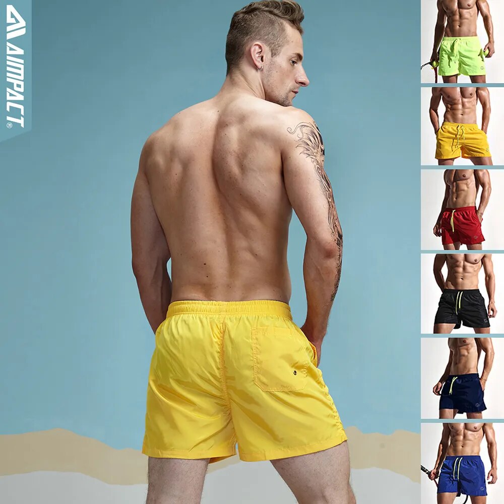 Aimpact Quick Dry Men's Board Shorts Fashion Sea Short Maillot De Bain Beach Bermuda Sexy Solid Man Hybrid Short Male Short SD01