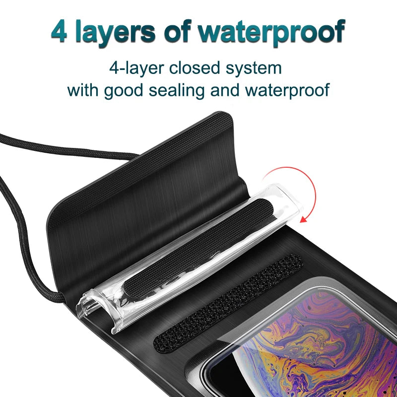 KUULAA Waterproof Phone Pouch Underwater Phone Bag Case Swimming Diving Phone Case Bag for Xiaomi iPhone Huawei Samsung