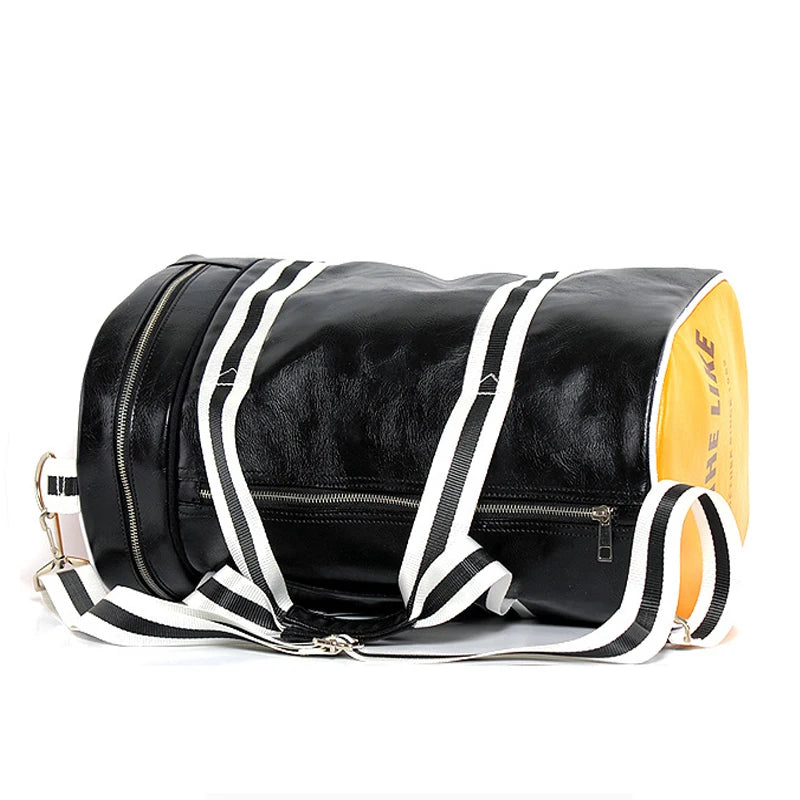 Top ao ar livre couro do plutônio esportes ginásio sacos de viagem clássico bolsa de treinamento de fitness sacos de ombro com sapatos independentes bolso