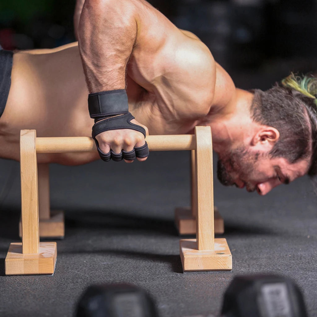 Luvas de fitness para academia, protetor de palma da mão com suporte para pulso, crossfit, treino, musculação, levantamento de peso