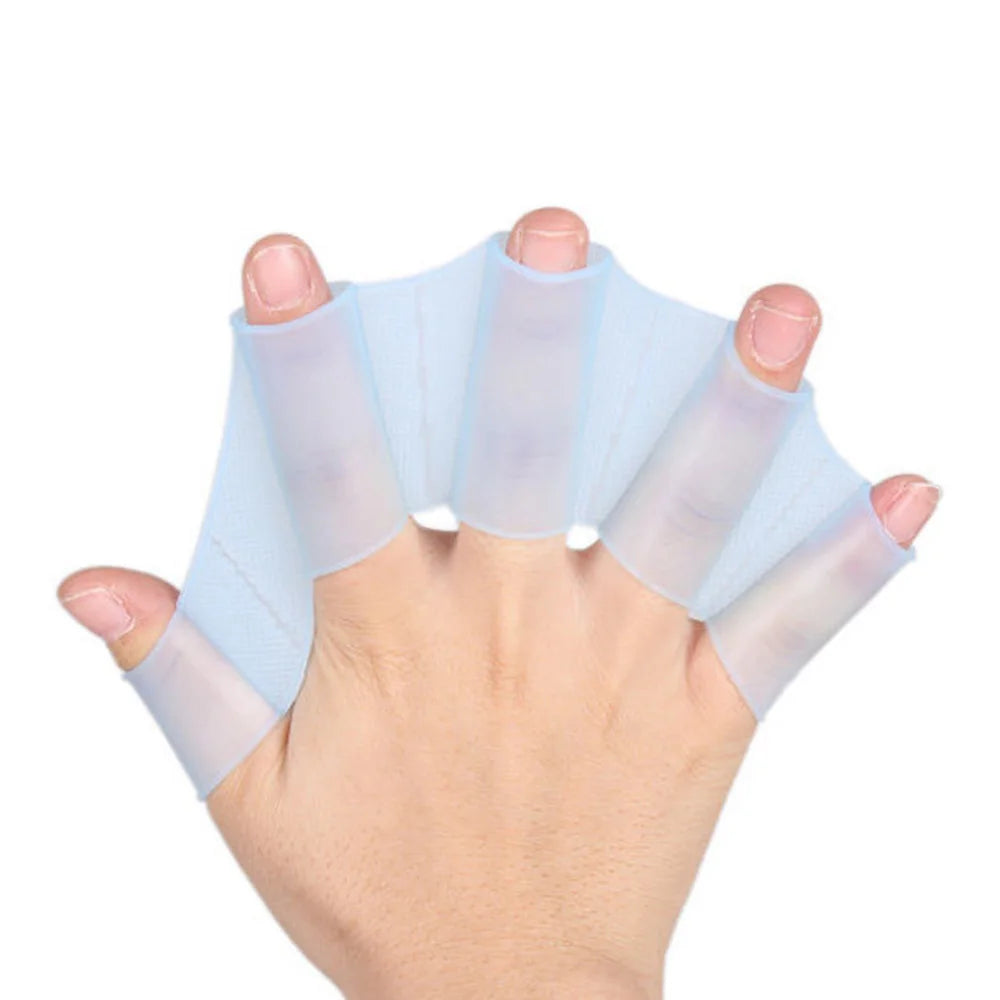 1 par unissex tipo sapo cintas de silicone nadadeiras de mão nadadeiras dedo palmadas luvas paddle esportes aquáticos