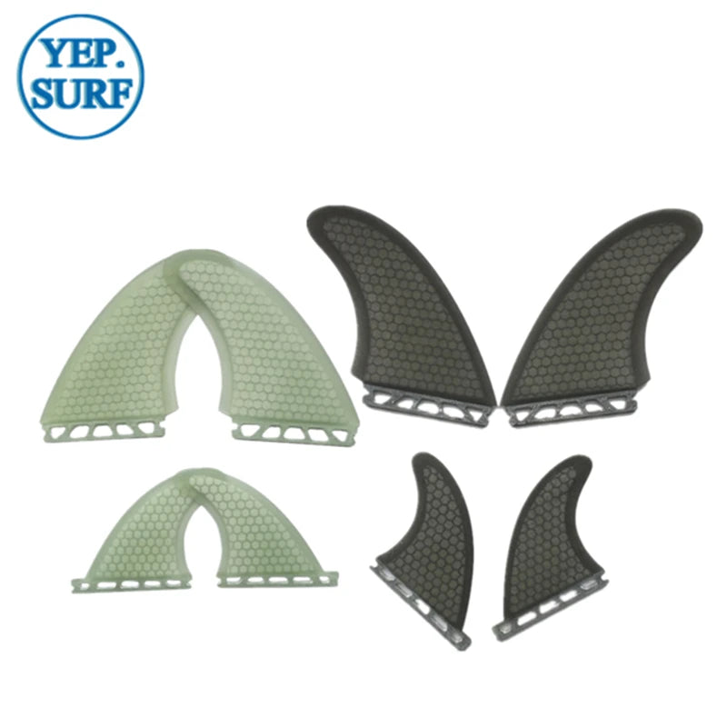 Clear/Gray upsurf future surfboard fins Surf TWIN FIN Single Tabs Fins quad Twin fin+GX rear fin（Foil: 0/50）Set Sell quillas