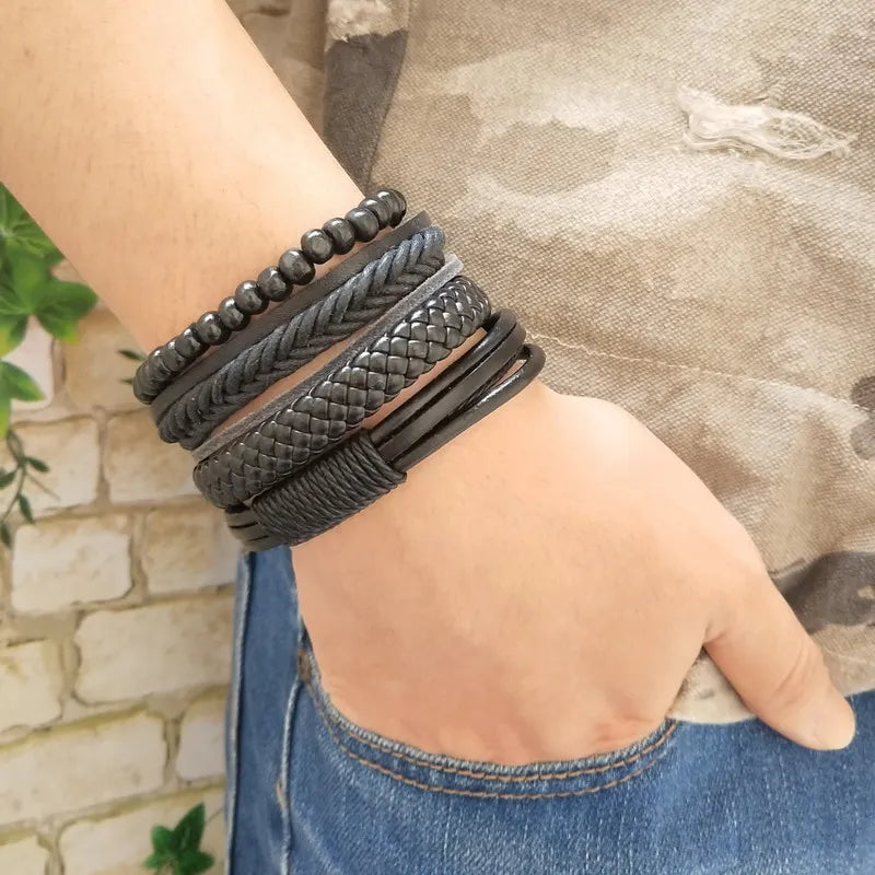 High Quality Leather Bracelets Men Charm Nautical Survival Rope Chain Bracelet Wrap Sport Bracelet 29 Styles Are Available.