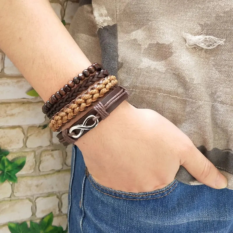 High Quality Leather Bracelets Men Charm Nautical Survival Rope Chain Bracelet Wrap Sport Bracelet 29 Styles Are Available.
