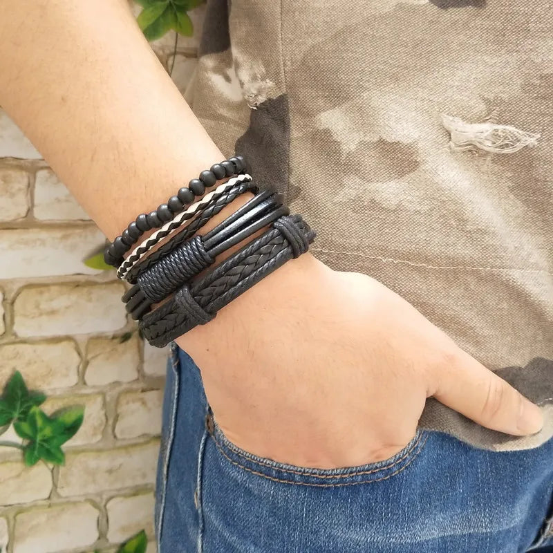 High Quality Leather Bracelets Men Charm Nautical Survival Rope Chain Bracelet Wrap Sport Bracelet 29 Styles Are Available.