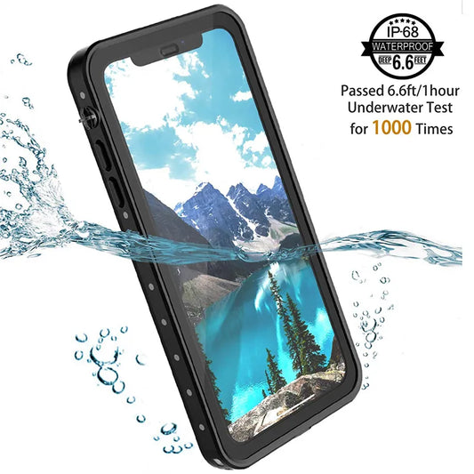 100% selado caso de mergulho subaquático para iphone xr xs x 360 capa protetora completa para apple iphone xs max casos à prova d' água à prova de choque