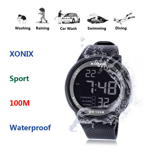 2023 marca de ouro masculino militar esportes relógios nova moda natação mergulho à prova dwaterproof água 100m led digital despertador cronômetro gj