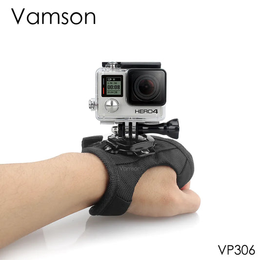 Vamson para go pro acessórios caso de mergulho rotação de 360 ​​graus estilo luva para gopro hero 10 9 8 7 6 5 4 para insta360 para yi 4k