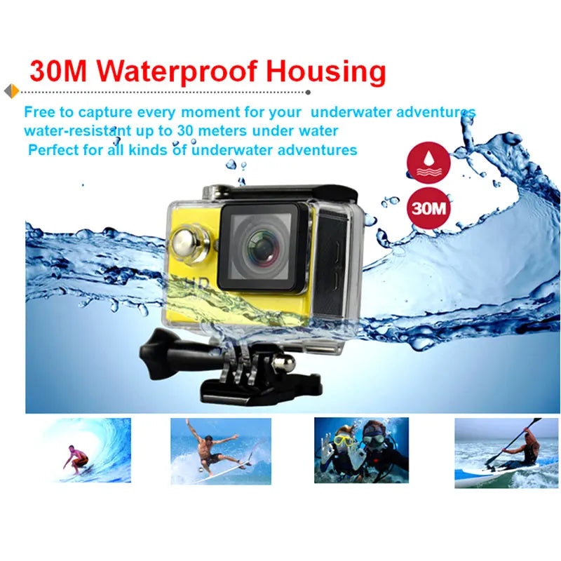 Minicâmera de ação ultra hd wifi 4k 1080p, à prova d'água, esportiva, estilo go pro, para xiao mi yi, filmadora resistente à água