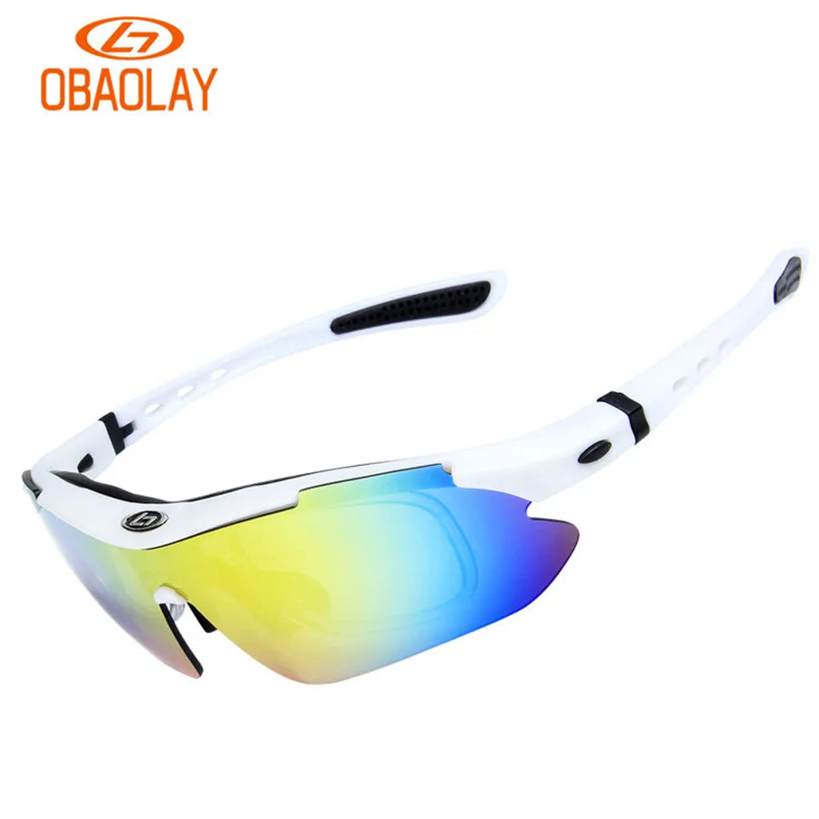 OBAOLAY Óculos de sol polarizados UV400 para ciclismo, óculos de proteção para bicicleta, esportes ao ar livre, pesca, 5 lentes