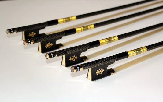 1pc New PRO 4/4 3/4 1/2 1/4 szie Carbon fiber violin bow with grillwork Ebony Frog Carving flower