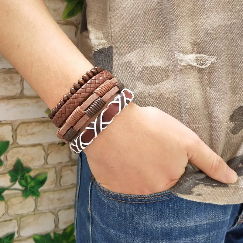 High Quality Leather Bracelets Men Charm Nautical Survival Rope Chain Bracelet Wrap Sport Bracelet 29 Styles Are Available.