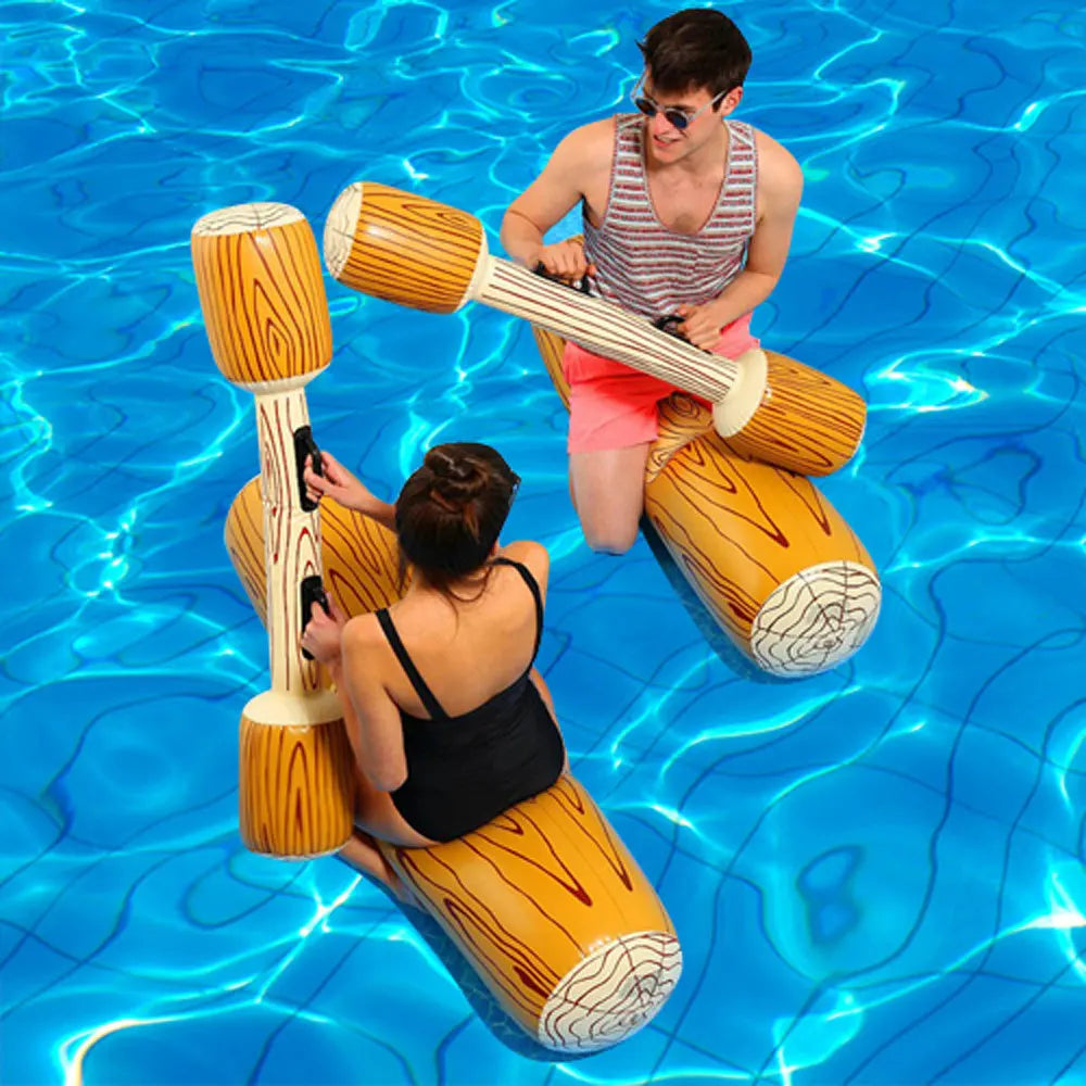 Summer Outdoor Beach Pool Inflatable Swimming Rings Women men Double Beat Swim Log Stick Set Ring Pool water sports
