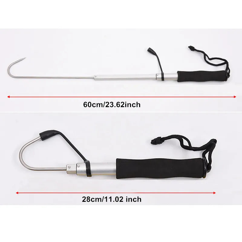 Mavllos Retractable EVA Handle Sea Telescopic Fishing Gaff Hooks  Aluminum Alloy Fish Gaff Stainless Fishing Spear