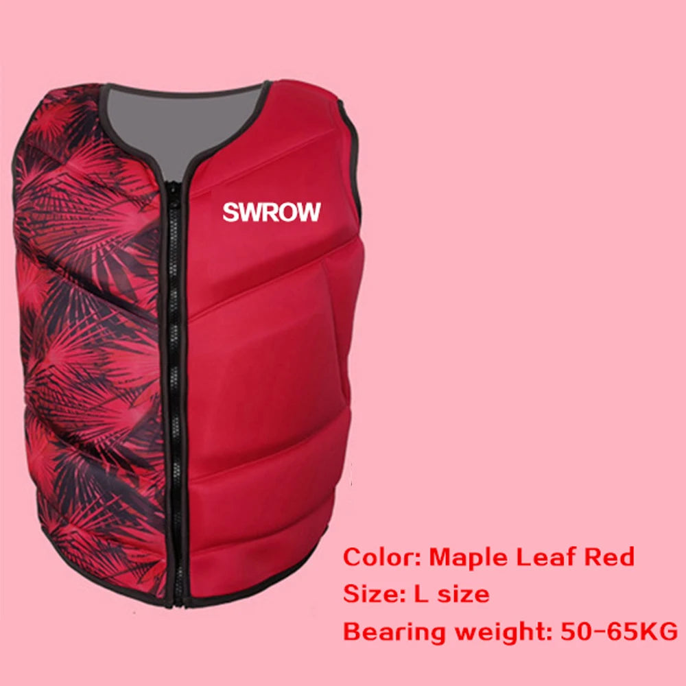 Adult neoprene buoyancy vest portable outdoor swimming fishing kayaking boating safety rescue buoyancy life jacket 2021