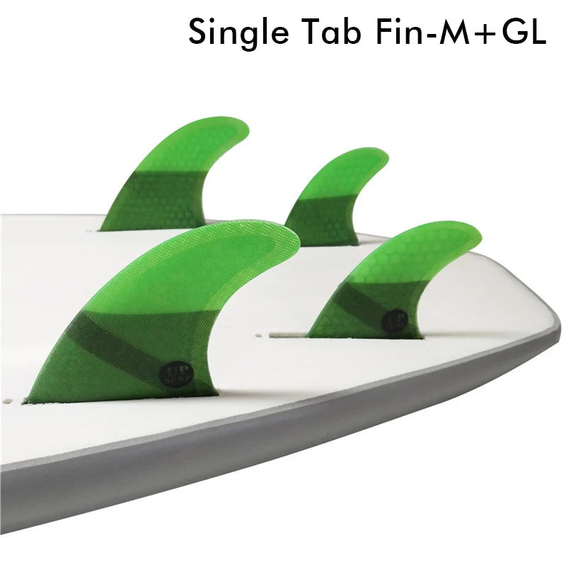 UPSURF FUTURE Surfboard Fin Tri-quad fin set for surfboard, single table, G5+ GL, 4 color, honeycomb fiberglass