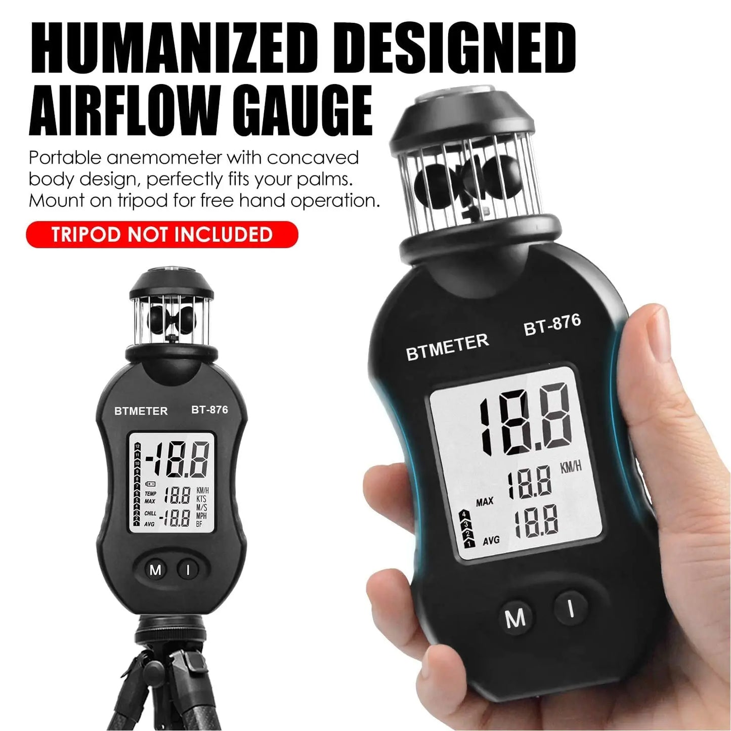 Mini Wind Cup Type Anemometer,Handheld Air Flow Meter for Measuring Air Speed Air Volume for HVAC Vents,Shooting,Boat Sailing