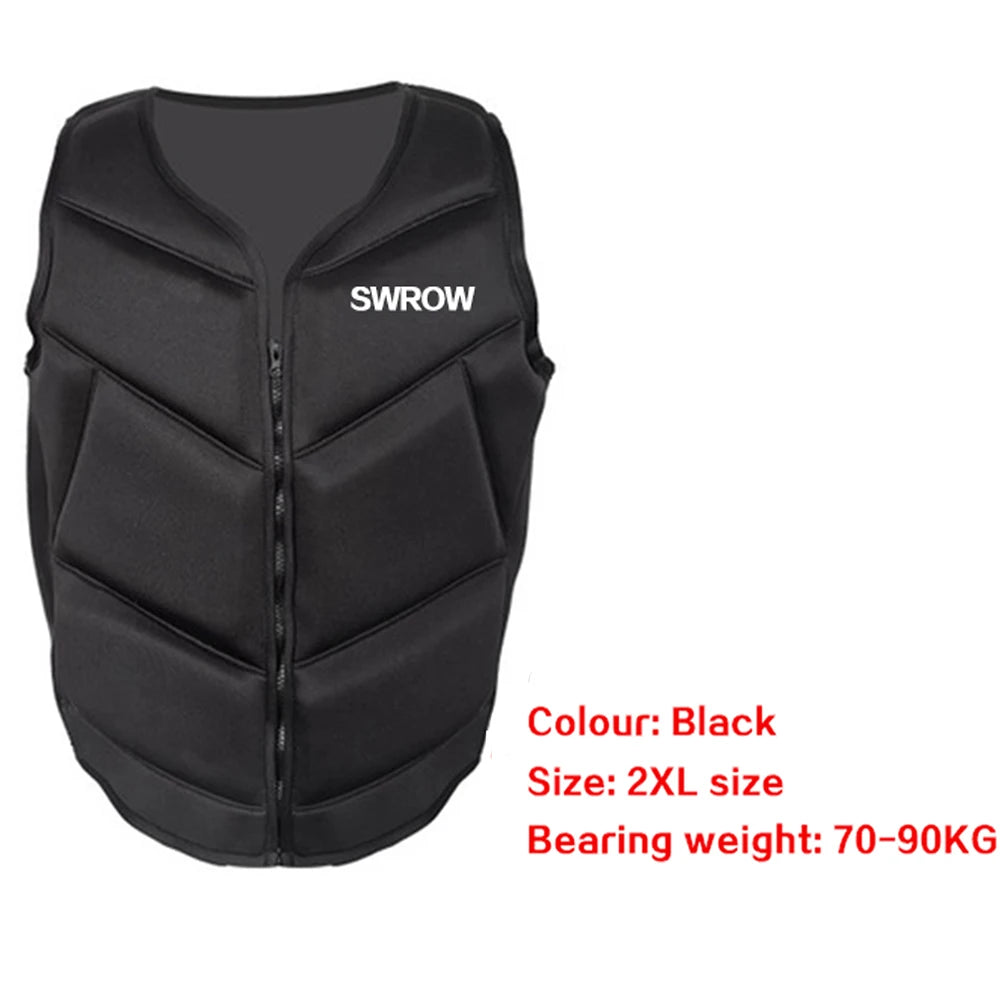 Adult neoprene buoyancy vest portable outdoor swimming fishing kayaking boating safety rescue buoyancy life jacket 2021