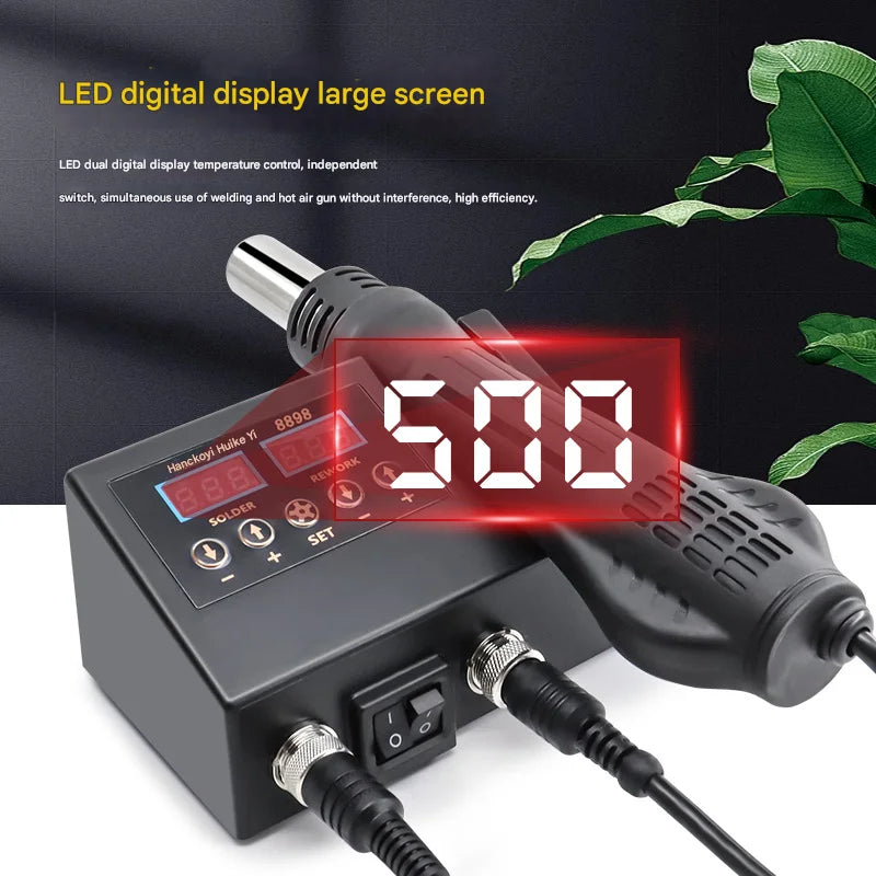 2-in-1 Soldering & Hot Air Rework Station Digital | Complete Kit for PCB, Laptop, Mobile Phone Repair