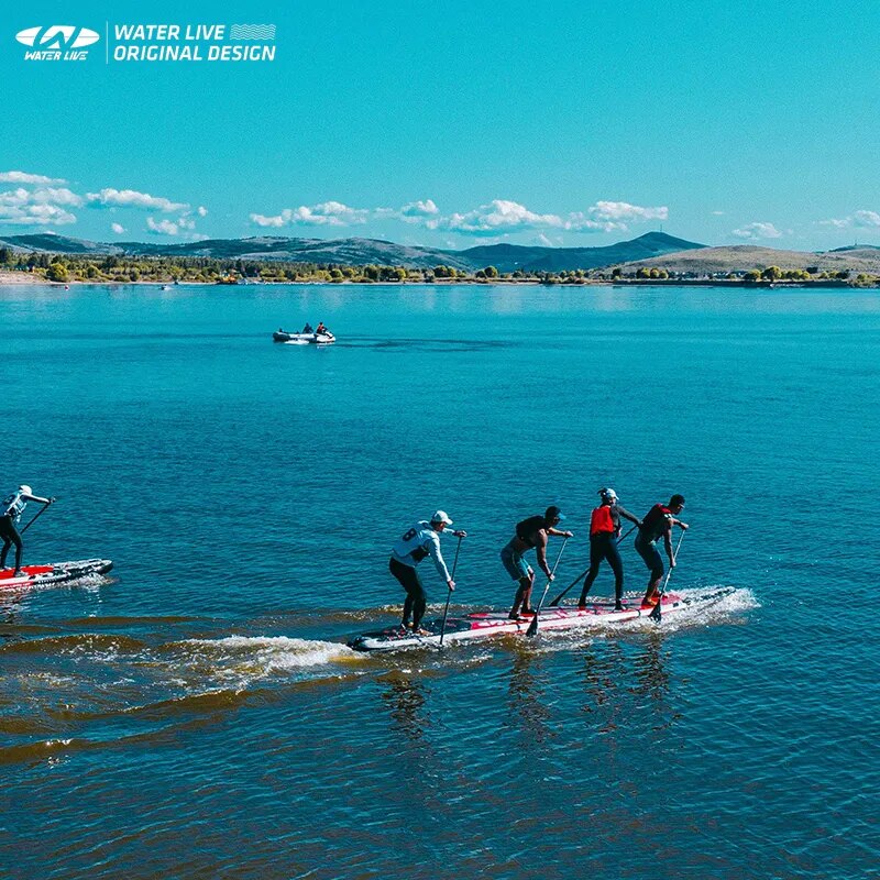 WATERLIVE DRAGON Board Team Racing SUP Surfboard Standing Style 4-Person 22'x34"x6" Thickened 2-Layer Inflatable Aquatic Board