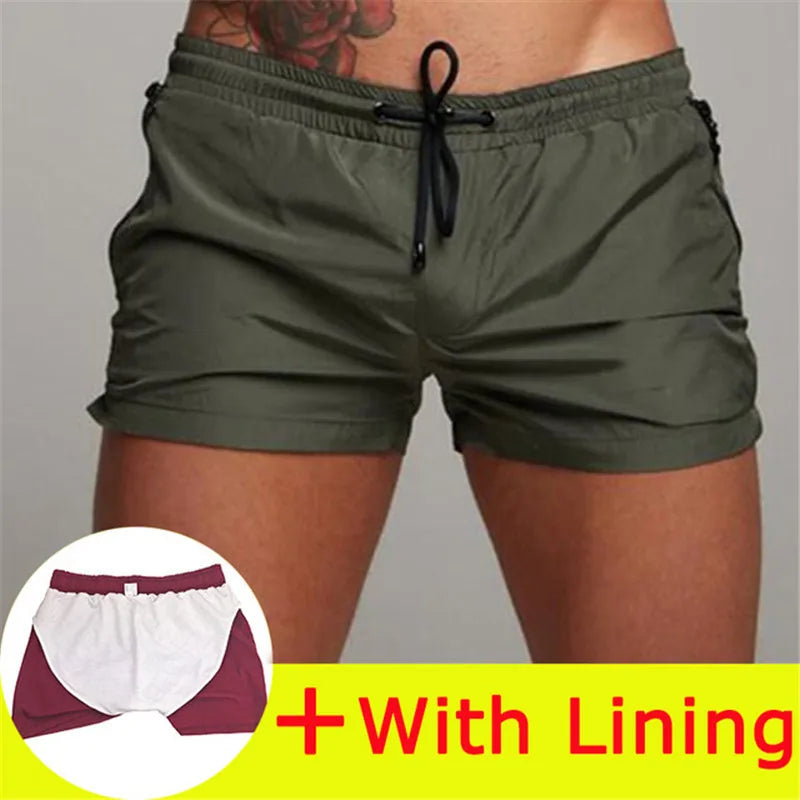 Calções de banho para o homem beach wear bermuda board shorts verão sexy surf mayo banho secagem rápida ginásio curto de bain homme