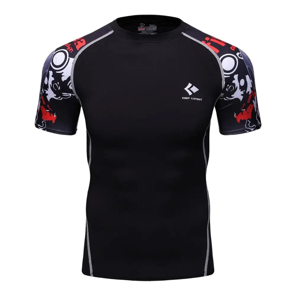 Men Compression Rashguard Spandex Quick Dry Swimsuit Surf UV Protection Rash Guard Diving Suit Tight Beach Shirt Short Trunk