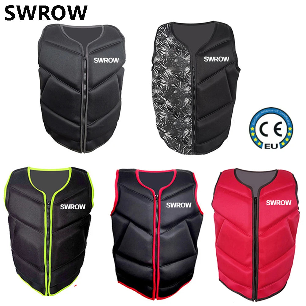 Adult neoprene buoyancy vest portable outdoor swimming fishing kayaking boating safety rescue buoyancy life jacket 2021