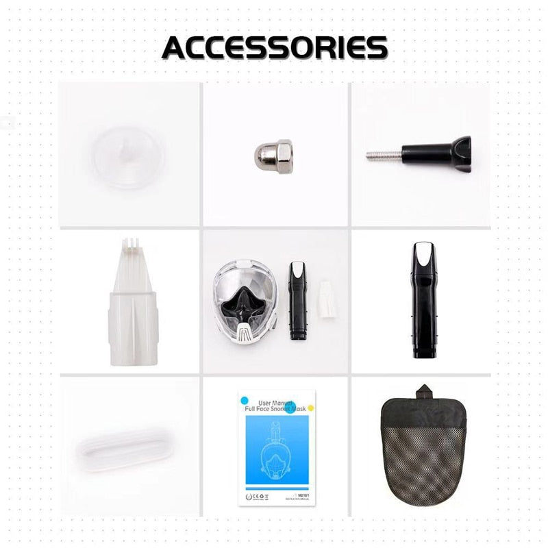 Profession Silicone Diving Mask Full Dry Double Floating Bead Waterproof Breathing Tube Swimming Training Snorkeling Equipment