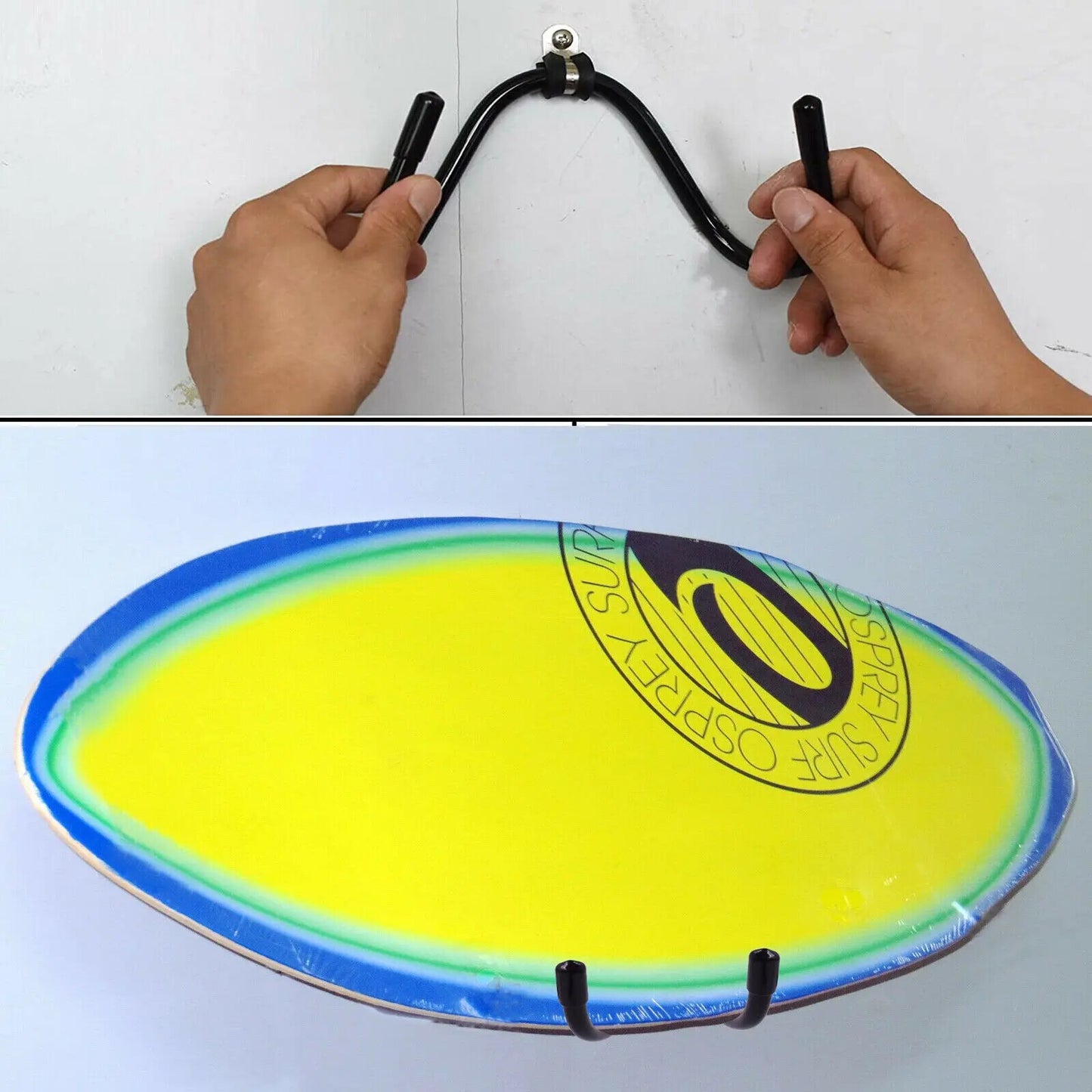 Surfboard SUP Wall Mount Rack Holder Durable Water Surf Sport Storage Metal
