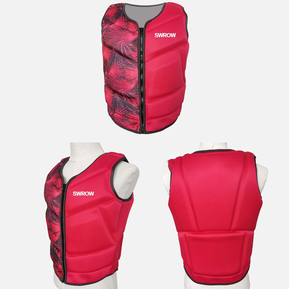 Adult neoprene buoyancy vest portable outdoor swimming fishing kayaking boating safety rescue buoyancy life jacket 2021