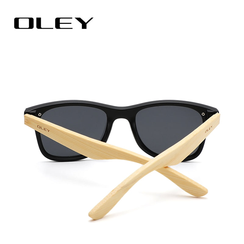 OLEY Natural Bamboo wood Sunglasses Men Polarized Fashion Glasses Original Bamboo Oculos de sol masculino Support custom logo
