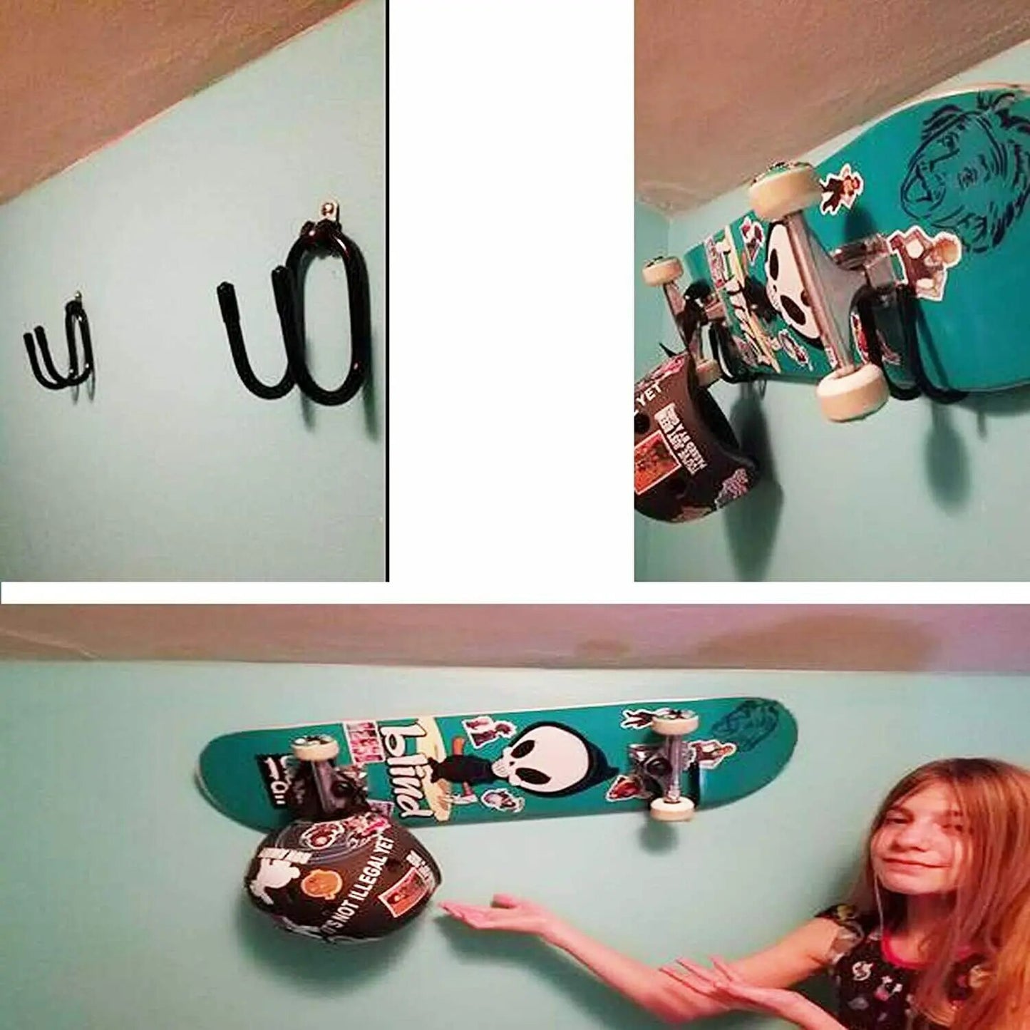 Surfboard SUP Wall Mount Rack Holder Durable Water Surf Sport Storage Metal