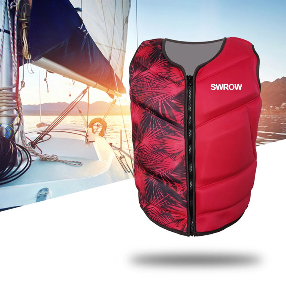 Adult neoprene buoyancy vest portable outdoor swimming fishing kayaking boating safety rescue buoyancy life jacket 2021