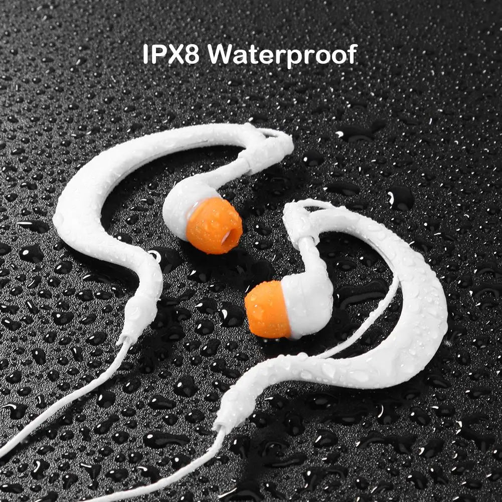 Tipo de clipe de orelha 3.5mm natação mergulho fone de ouvido fone de ouvido ipx8 à prova dipágua esportes aquáticos mp3 para jogador de telefone