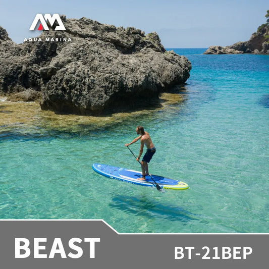 AQUA MARINA BEAST SUP Surf Board EVA Non-slip Lightweight 320cm Inflatable Board With Oars Safety Rope BT-21BEP