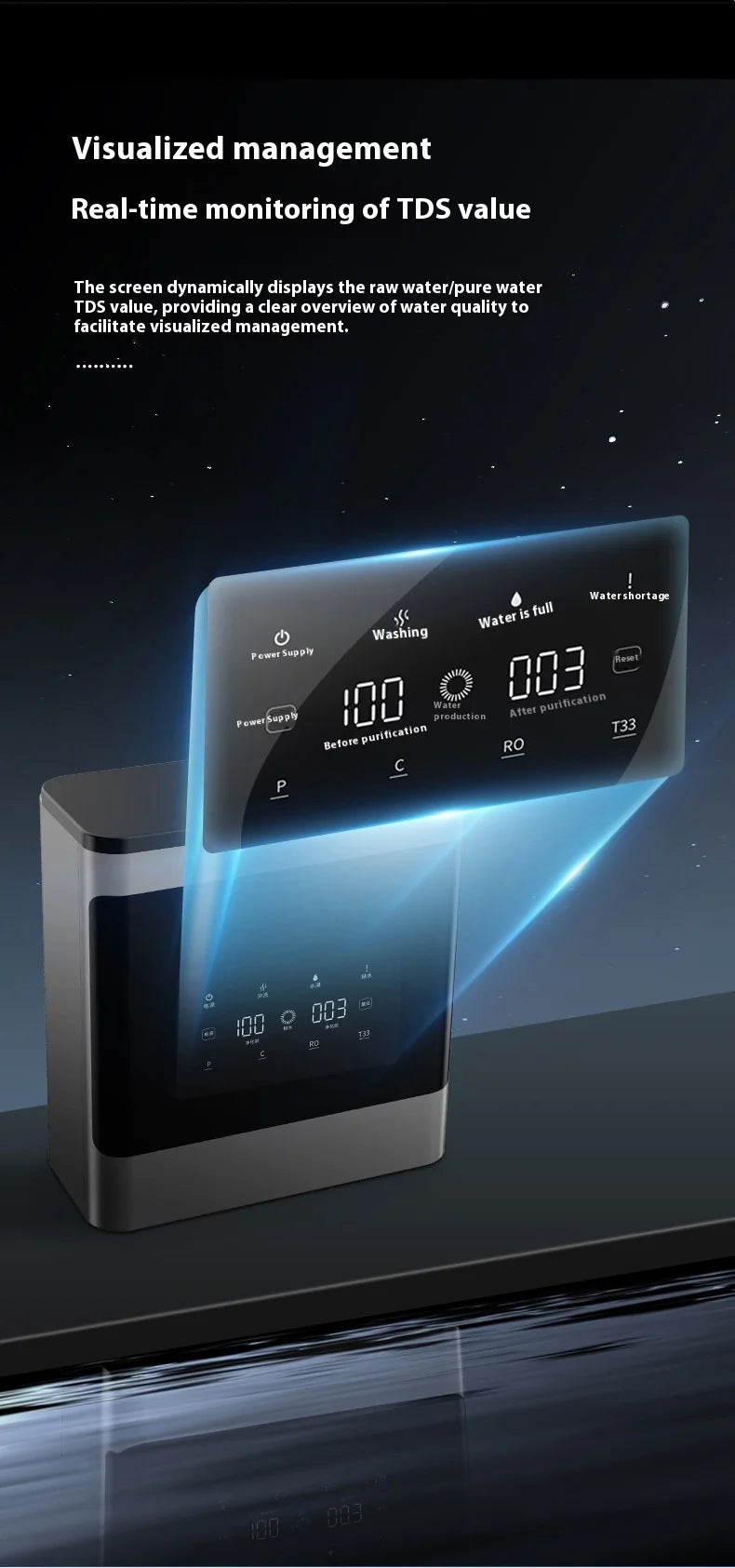 600g Household RO Reverse Osmosis Water Purifier Wall-Mounted Tap Water Filter Kitchen Direct Drinking Descaling Pure Water