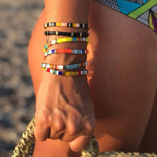 Lua menina colorido miyuki pulseiras para mulheres na moda charme envoltório tila delica contas boho surf pulseras mujer jóias dropshipping