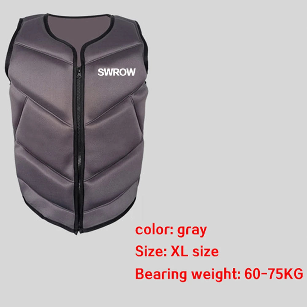 Adult neoprene buoyancy vest portable outdoor swimming fishing kayaking boating safety rescue buoyancy life jacket 2021