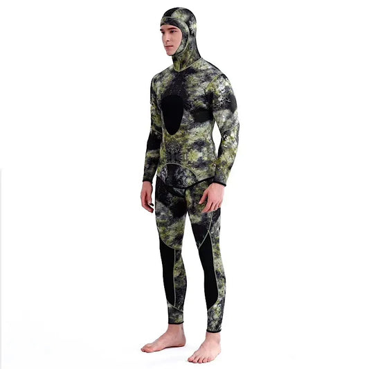 Camuflagem scr neoprene 3mm wetsuits de natação terno de mergulho masculino split mergulho snorkel maiô caça submarina surf macacão equipamentos