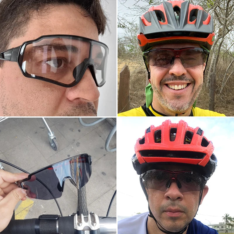 Rockbros óculos fotocromáticos para ciclismo, óculos de proteção para bicicleta, esportes masculinos, mtb, estrada, ciclismo