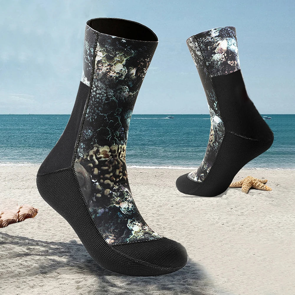 Diving Socks 5mm/3mm CR neoprene diving socks diving socks Camouflage beach socks Swimming socks keep warm for scuba diving